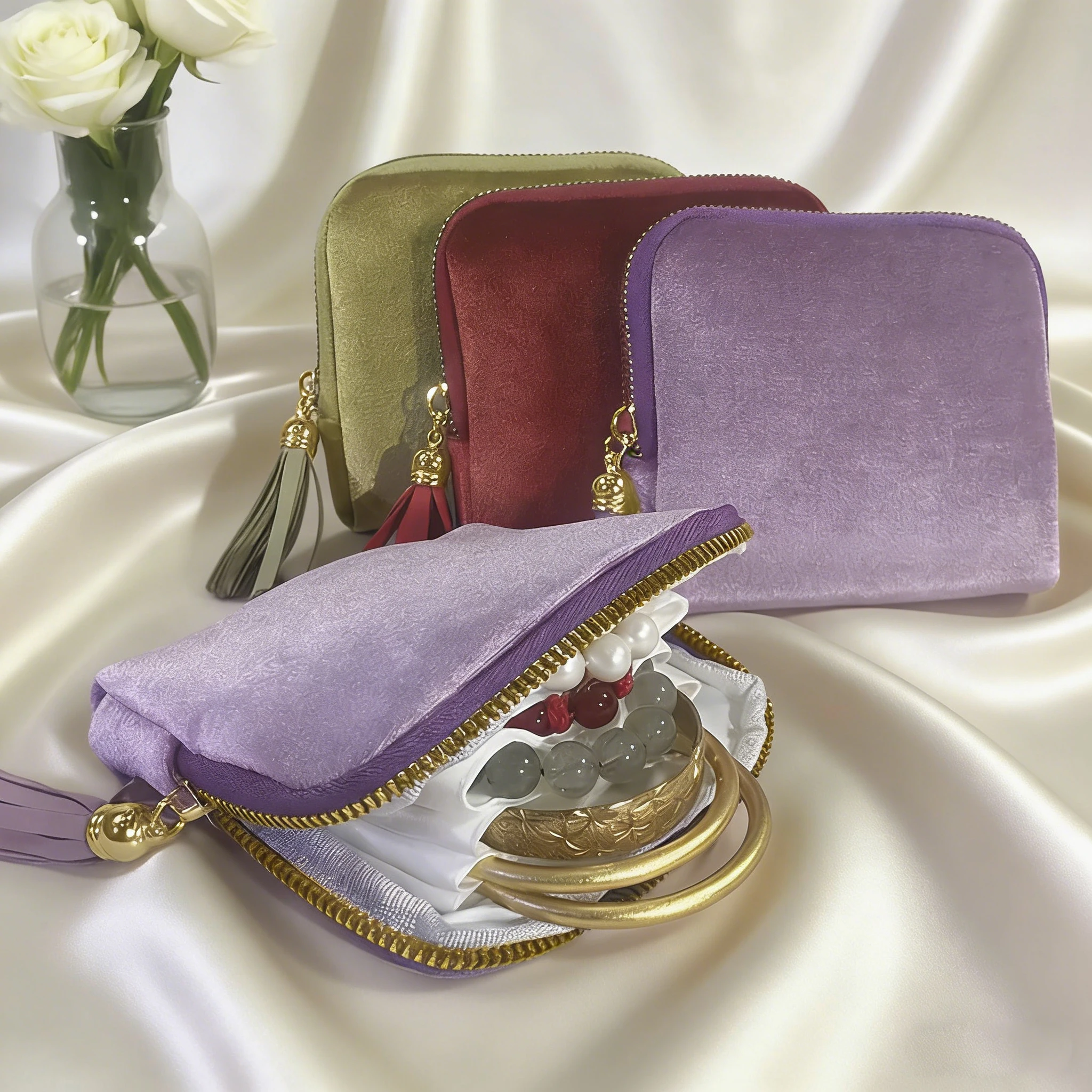 

Дорожная шкатулка для драгоценностей — портативный органайзер для ожерелья, колец и браслетов, женская сумка для драгоценностей на молнии, удобная и практичная