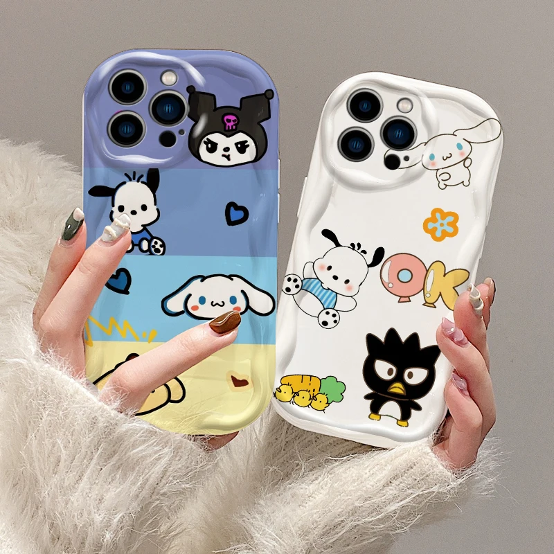 Sanrio Cute Pacha Dog Cartoon For Apple iPhone 15 14 13 12 11 XS XR X Pro Max Plus Wave Oil Soft Phone Case