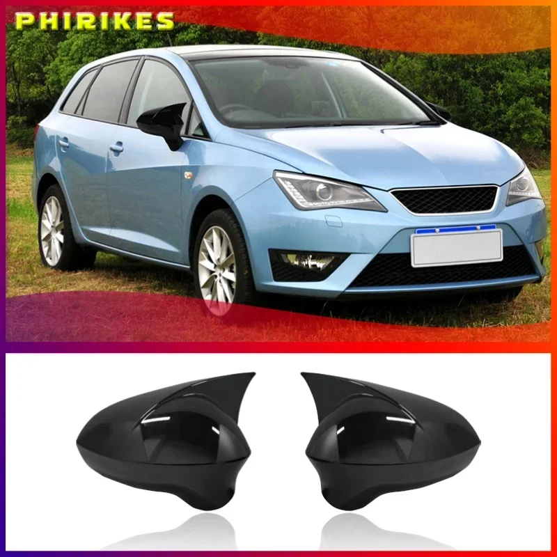 

ABS Black Car Rear View Door Wing Mirror Side Mirror Cover Caps Shell Case For Seat ibiza Cupra 2009-2017