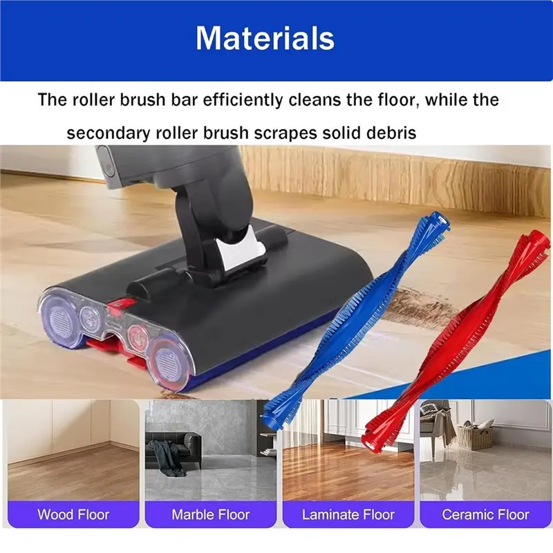 Spazzole a rullo di ricambio a caldo per Dyson Wash G1 Wet Cleaner Attacco per aspirapolvere Barra per spazzole Detriti anteriori e posteriori