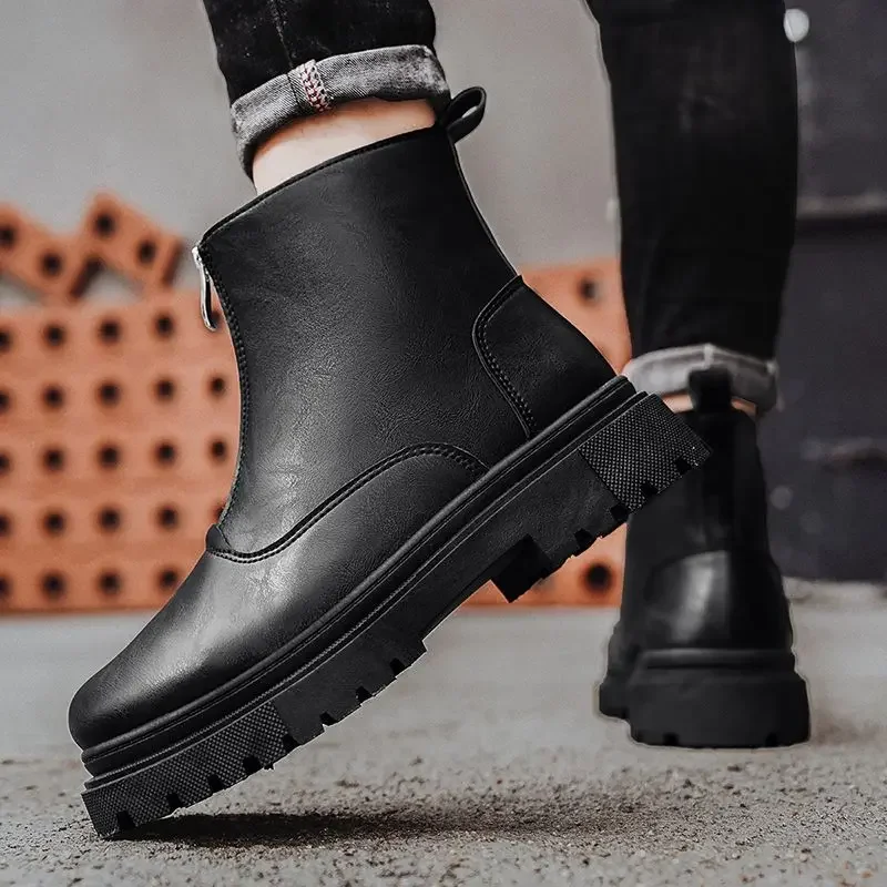 High Quality Man Casual Chelsea Boots Non Slip and Waterproof Leather Shoes for Men Retro On Sale In Promotion Classic Original