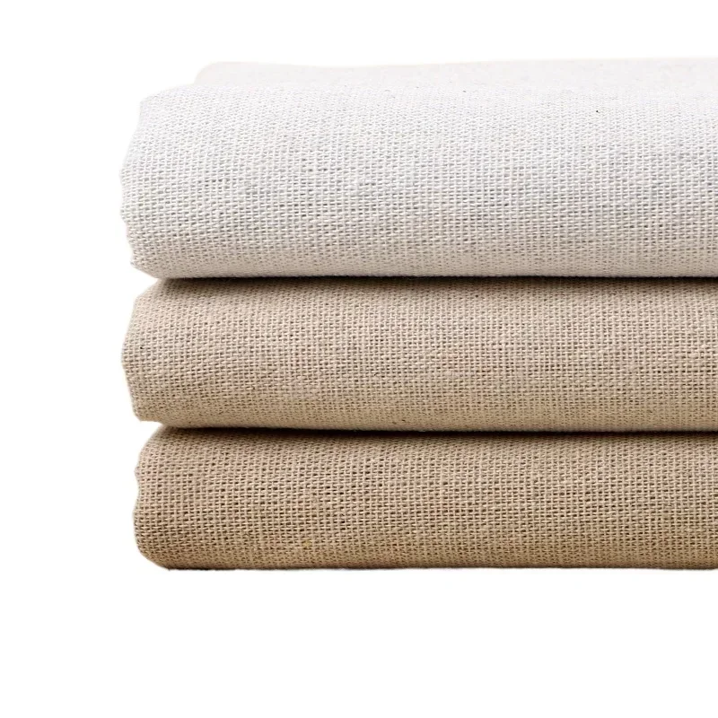 59 Inch X 1M Retro Cotton Linen Fabric for Decoration Cloth Unbleached Fabric for Sewing Material Apparel Cloth