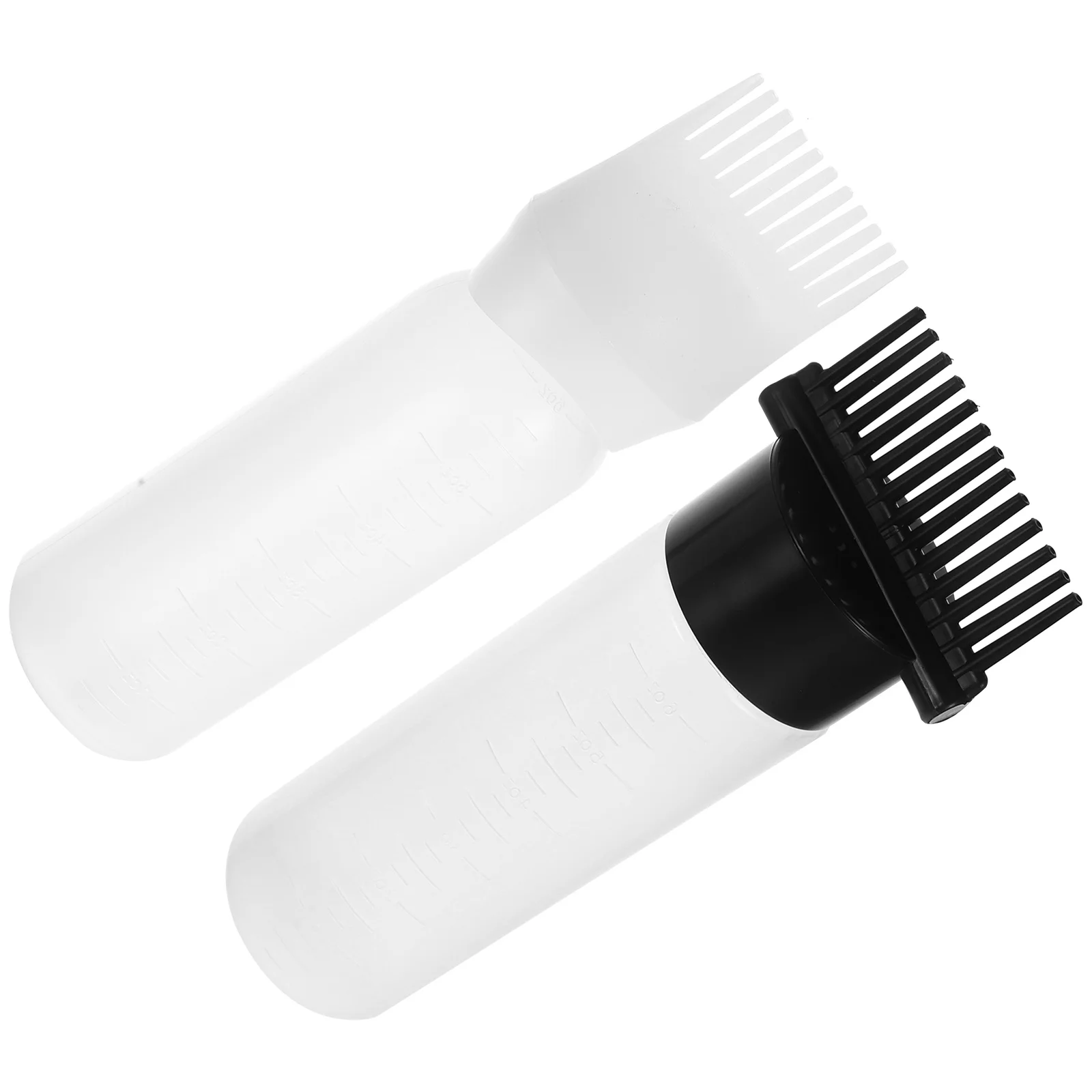 2 Pcs Hair Dye Bottle Applicator Shampoo Dispenser Oil for Scalp Comb Massage Brush Oiling