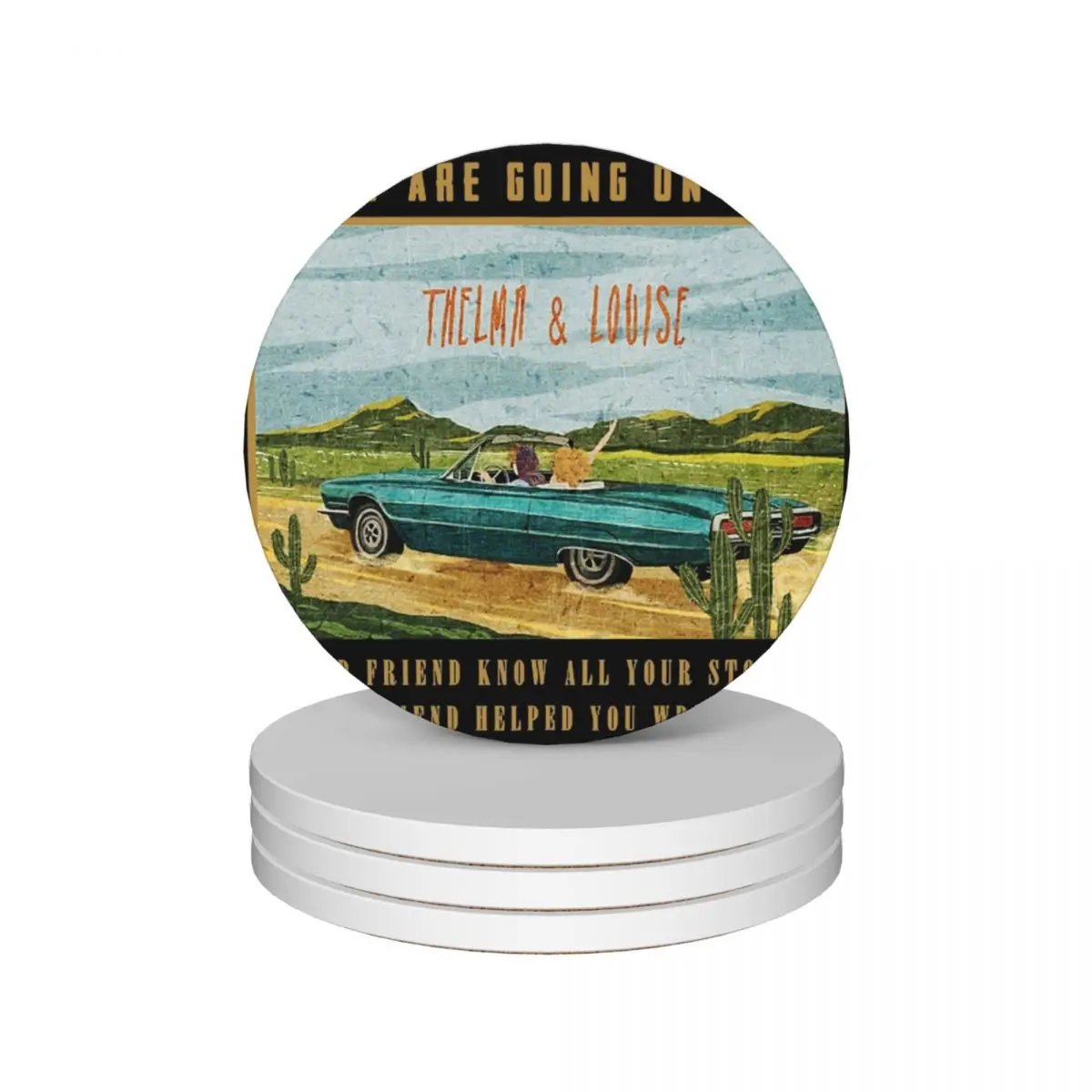 

thelma and louise retro Ceramic Coasters (Set of 4) anti slip customized ceramic Coasters
