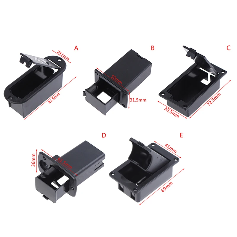 1Pcs Active Bass Guitar Pickup 9V Battery Boxs 9 volts Battery Holder/Case/Compartment Cover Plug and Cable Contacts