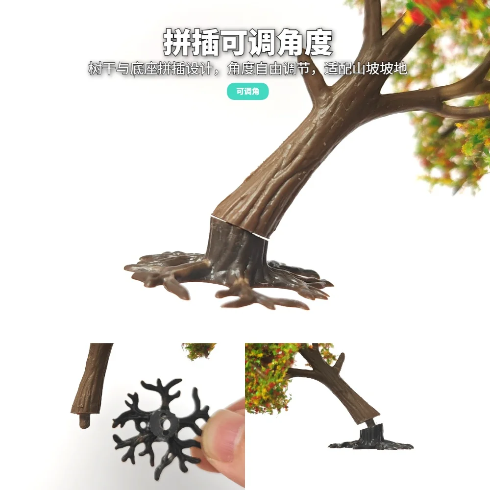 Miniaturmodellbaum mit abnehmbarem Sockel, verstellbarem Winkel, DIY-Landschaftsbild-Baum für Dioramen, Modelleisenbahnanlagen. – Detail 4