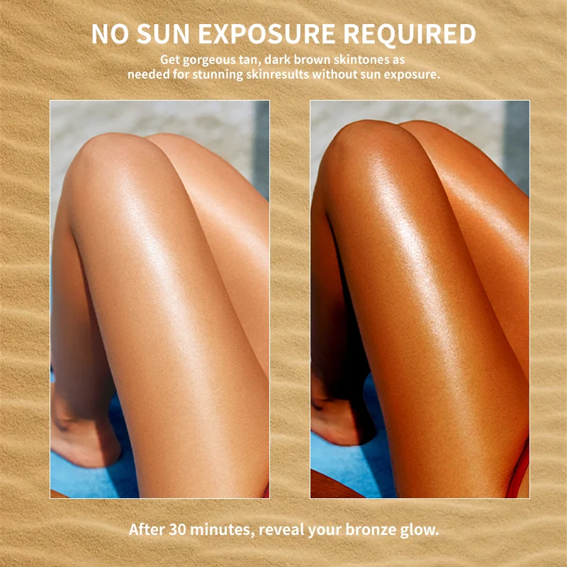 Sunless Tanning Lotion-Tanner Glow 30 Min Fast Natural Color Development Even Skin Tone No Sun Bronzed Look Self-Tanning Lotion