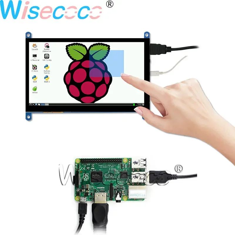 For Raspberry Pi 4B 4 3B+ 3 3B Touch Screen 7 Inch LCD Module Display Monitor With Capacitive Touch Panel