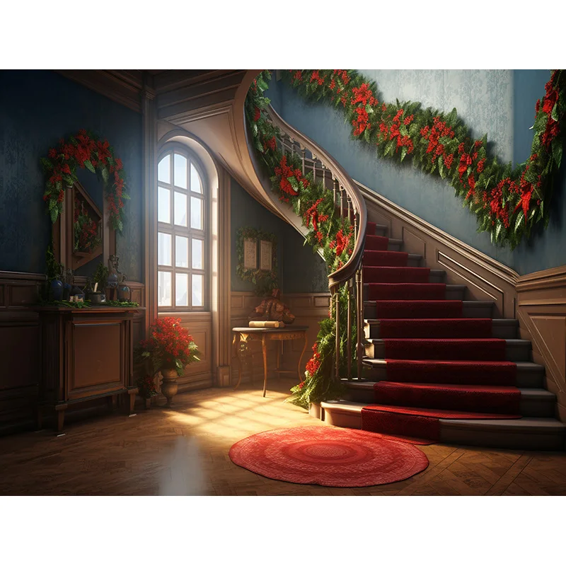 Árvore De Natal Decoração De Fundo, Sala De Estar Fotografia Cenários, Bem-vindo Ano Novo, Lareira De Férias, Festa Indoor, JS-06
