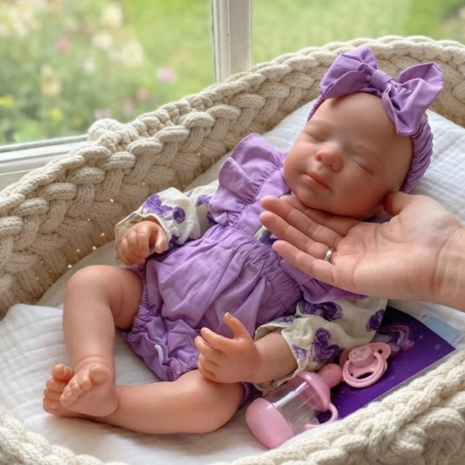 1PC 45CM Cuddly Silicone Pascale Open Mouth Washable Full Solid Silicone Reborn Doll Collectible Boneca Reborn Corpo De Silicone