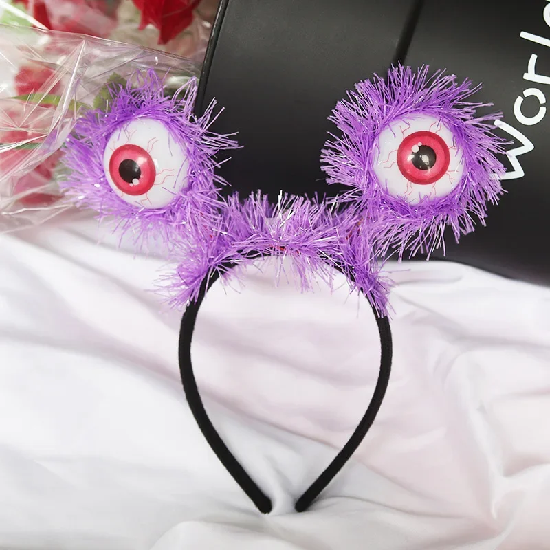 20pcs  Luminous Glow LED Black Bat Purple Big Eyes Party Bar Light Up Headband Hair Accessories  Gifts  Birthday Wedding Cosplay