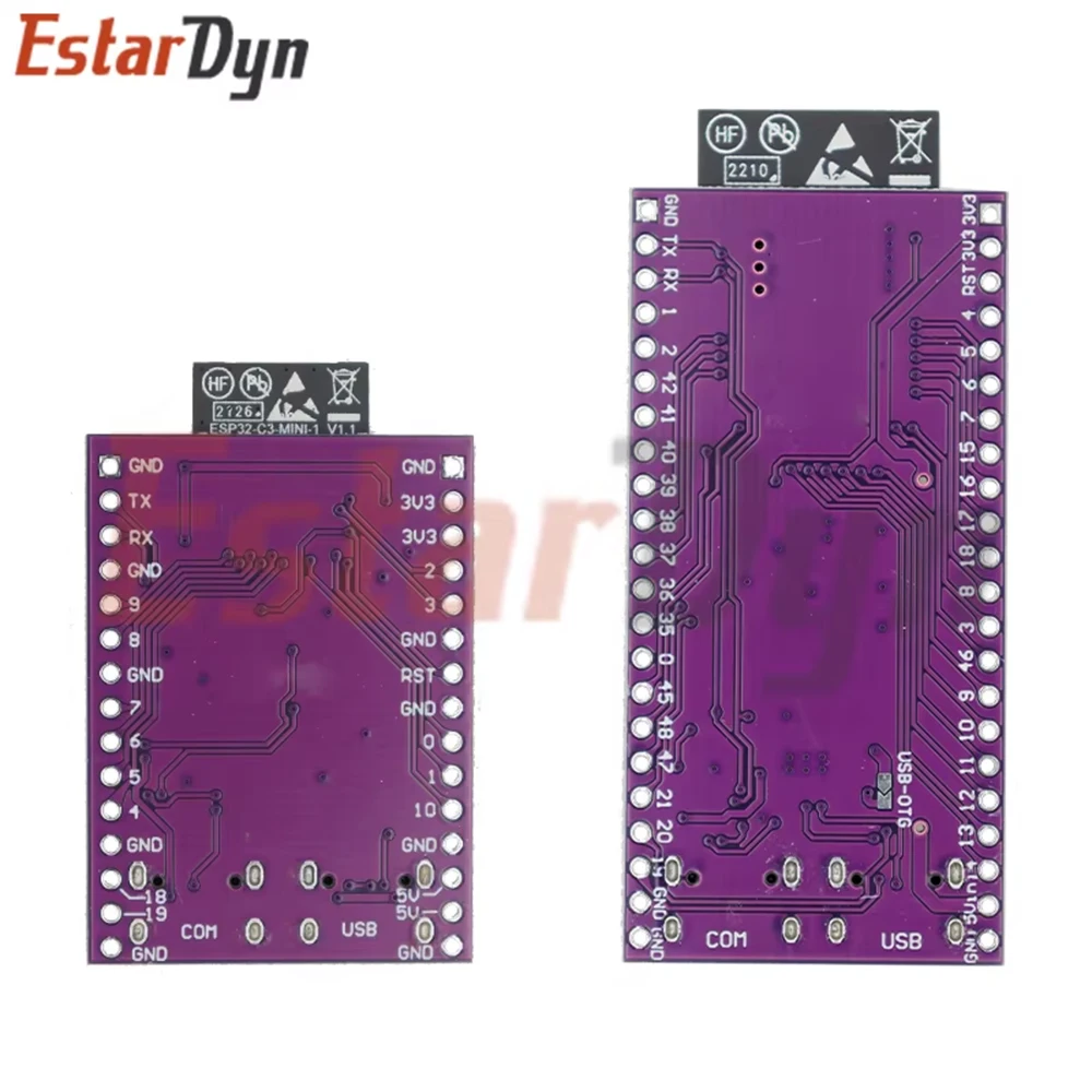 Dual Type-C USB ESP32-C3/S3 AI-C3/AI-S3 Dev Board، 16MB Flash 8MB RAM، IoT WiFi Bluetooth Development Kit Module #2