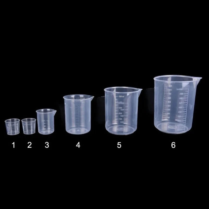 6Pcs/set Clear Plastic Graduated Measuring Cup for Baking Beaker Liquid Measure Jug Cup Container