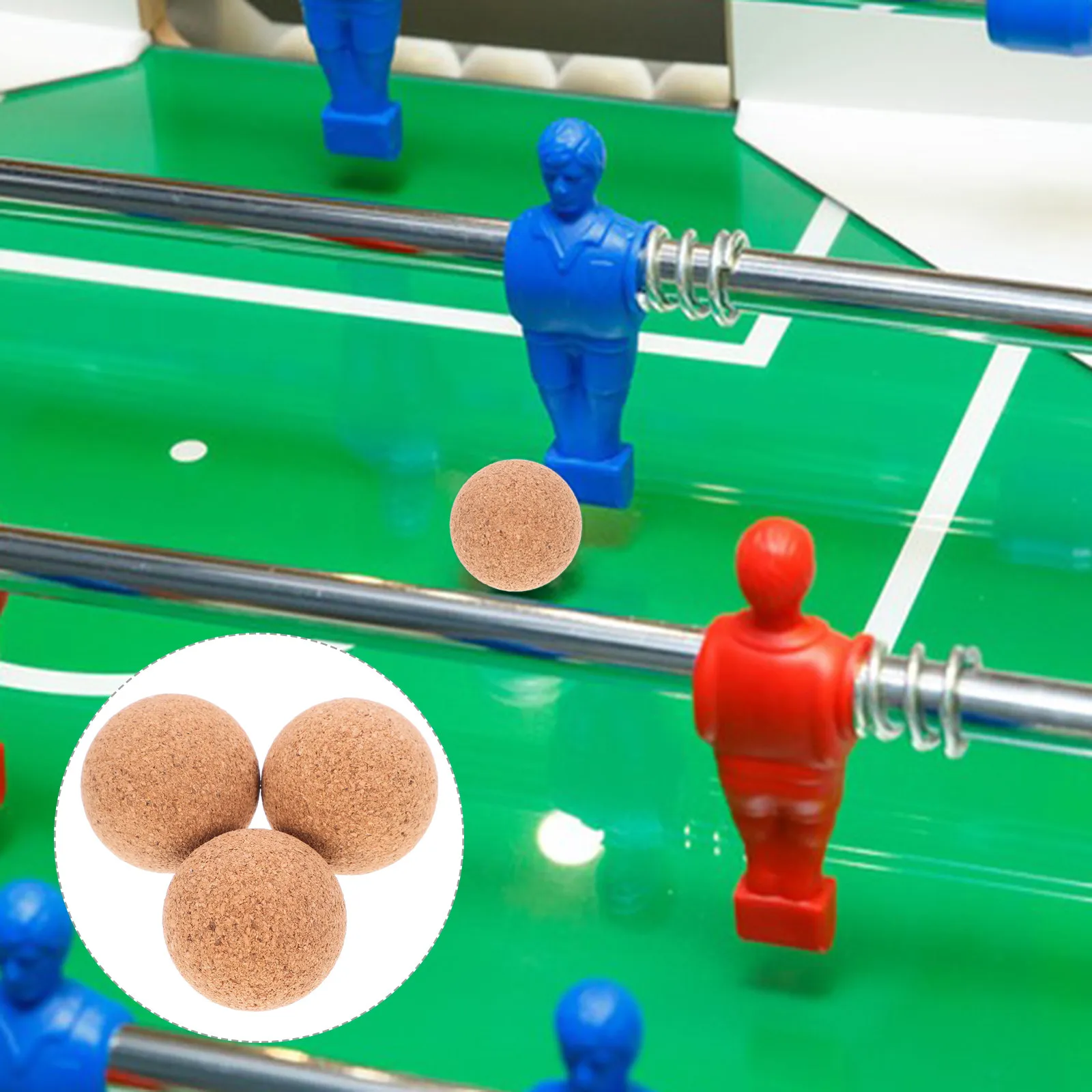 

3Pcs Household Foosball Balls Wooden Cork Mini Table Foosball Replacement Balls Smooth Surface Comfortable Grip Wear-Resistant