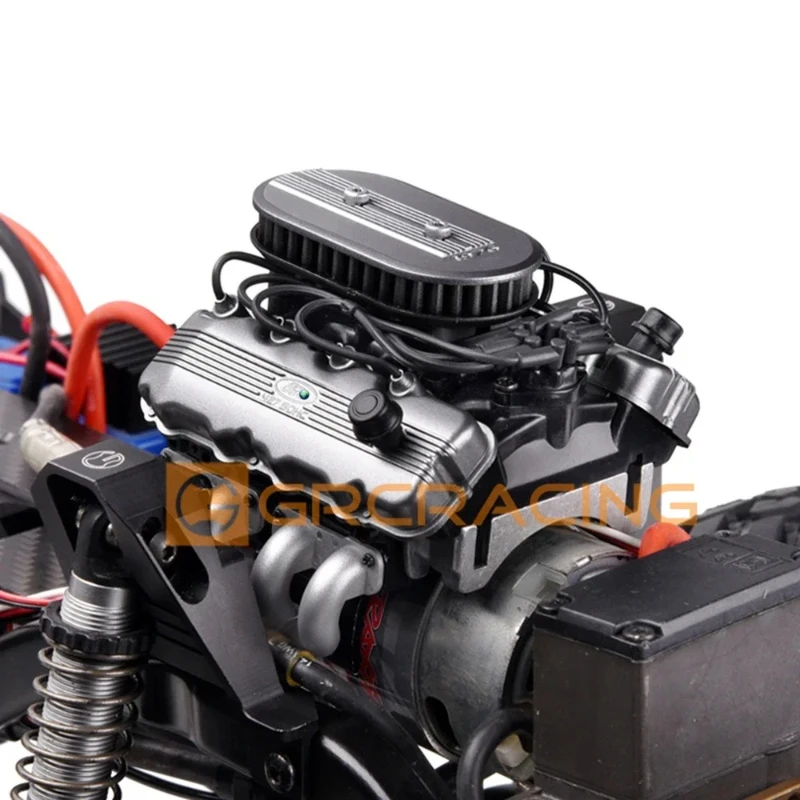 พัดลมหม้อน้ำเครื่องยนต์จำลองคลาสสิก V8 F76 427 SOHC สำหรับรถบังคับวิทยุ 1/10 RC Crawler Car Traxxas TRX4 TRX6 G500 SCX10 D90 VS4 อัพเกรด