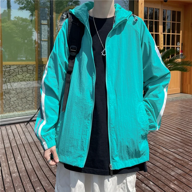 

Ultra-Thin Summer Ice-Silk Men's Outdoor Loose-Fit Sun-Protective Coat Breathable Qui-Drng UV-Protective Hooded Top