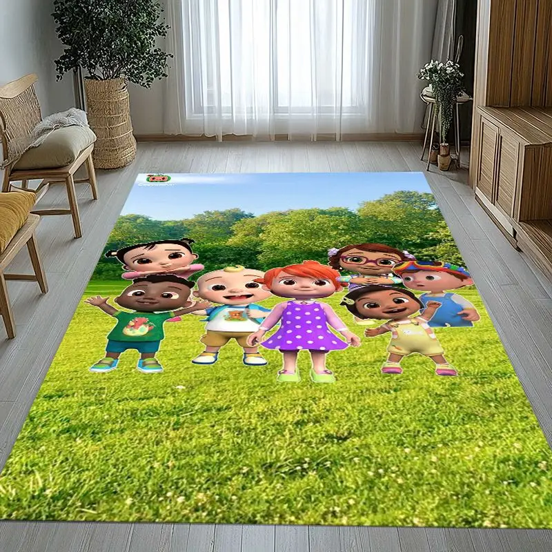 Kawaii C-CoComelon Cartoon Area Rug,Soft Non-Slip Carpet Mat for Living Room Bedroom Kid Playroom,Sofa Floor Rug,Home Decor Gift