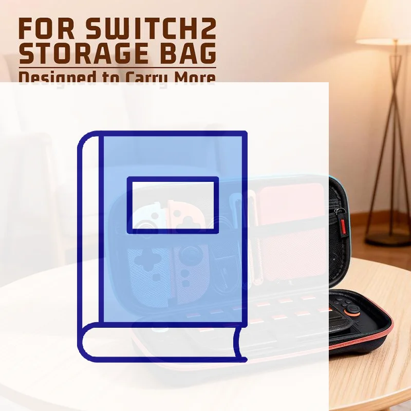 1Pcs Hard Shell Storage Bag For Switch 2 Game Console Red And Blue Color Scheme Protective Bag Console Carrying Case