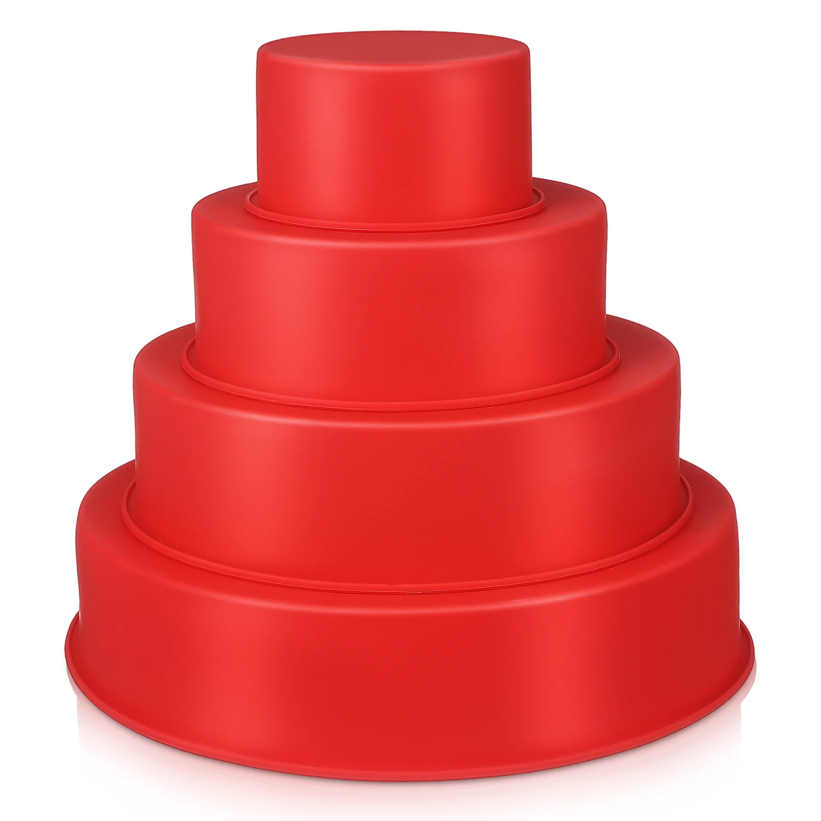 

4Pcs Silicone Cake Mold Set Round Nonstick Baking Pans for Cakes Chocolates Yogurt Microwave Oven Freezer Safe Kitchen Tools