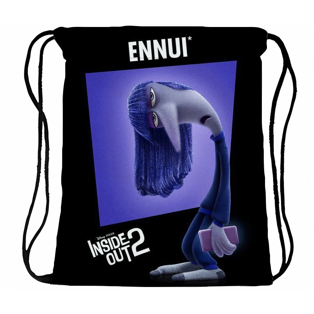 Disney Inside Out 2 Drawstring Backpack Kids Anime Printed Draw String Bag Children Casual Accessories Shoulders Storage Bags