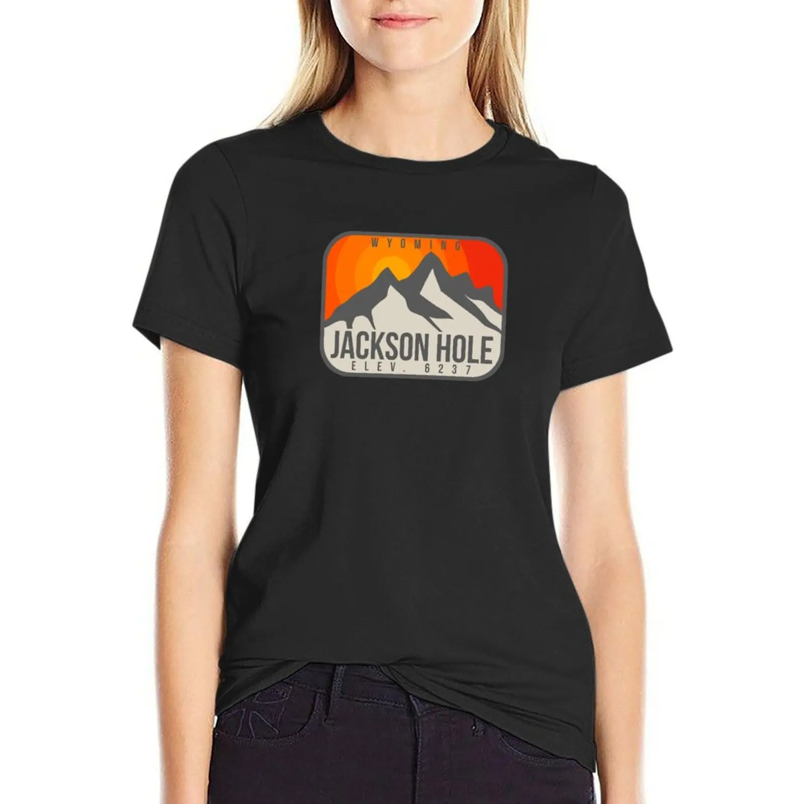 Jackson Hole Wyoming Vintage Retro Adventure Snowboarding, Skiing T-Shirt cute tops vintage lady clothes Women t-shirts