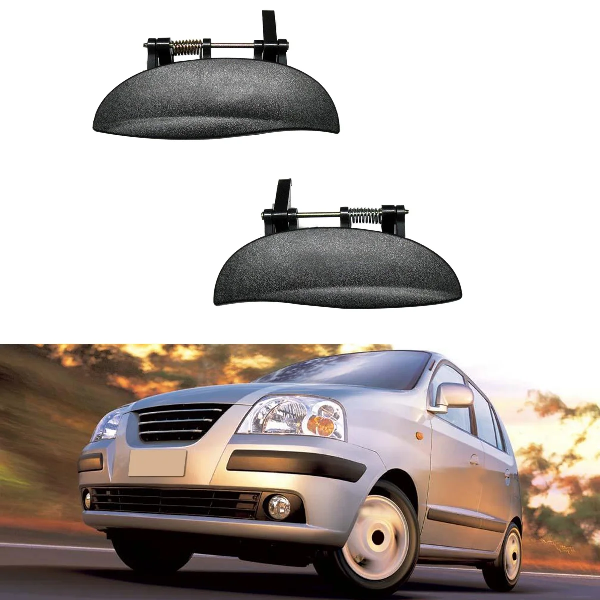 

2Pcs Car Rear Left&Right Side External Door Handle For Hyundai Atos 1997 1998 1999 2000 2001 2002 8366002000 8265002000