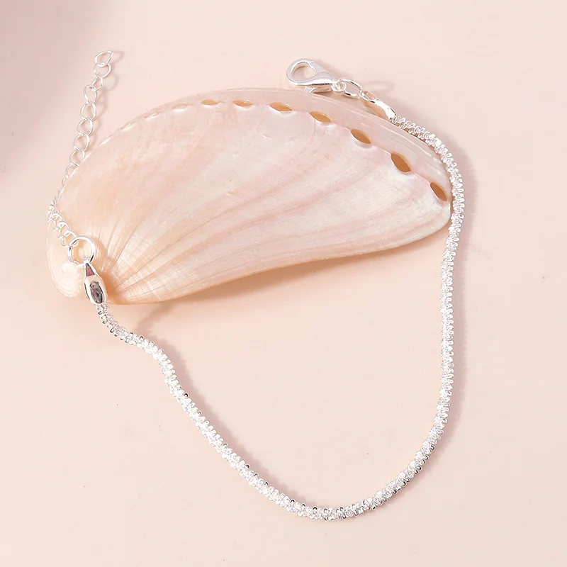Aihua Glänzendes, glitzerndes, schlichtes Armband für Damen, trendiges, silberfarbenes, elegantes Armband, weibliche Geburtstagsgeschenke – Detail 5