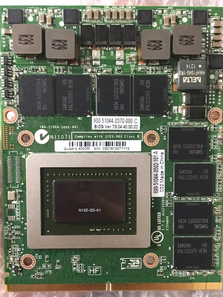 Brand New Quadro 4000M Q4000M GDDR5 2GB Video Graphics Card With X-Bracket N12E-Q3-A1 For Dell M6600 M15X HP 8740W 8760W