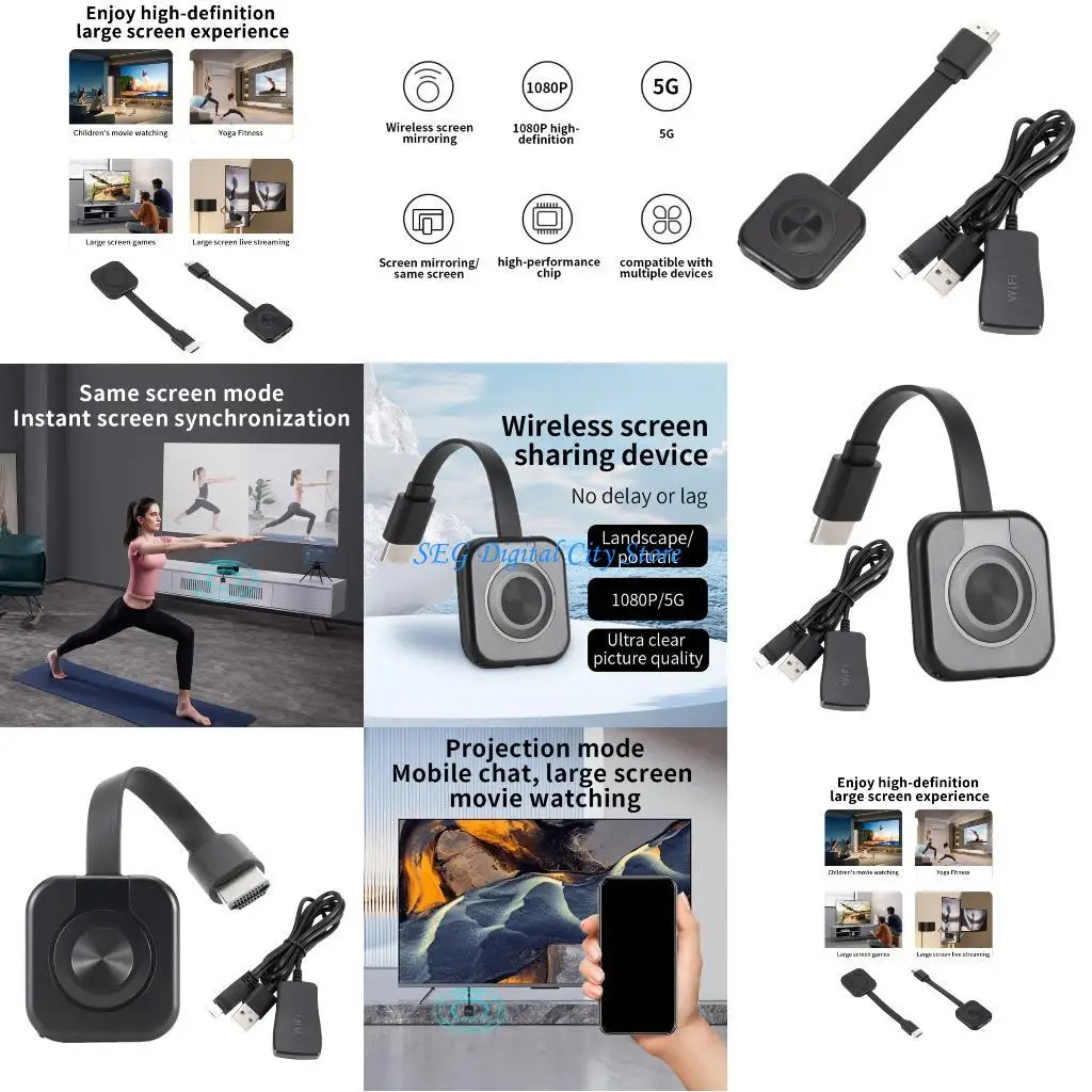 

U75B Mobile To HDTV потоковая коробка 1080P беспроводной проектор возможность разделения экрана чипсет с низкой задержкой легкий