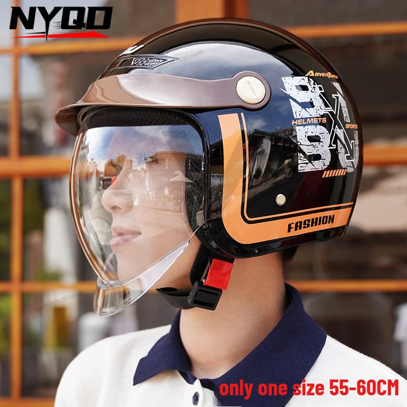 

Ретро полушлем всесезонный универсальный мотоциклетный защитный шлем электрический мотоциклетный шлем для мужчин и женщин