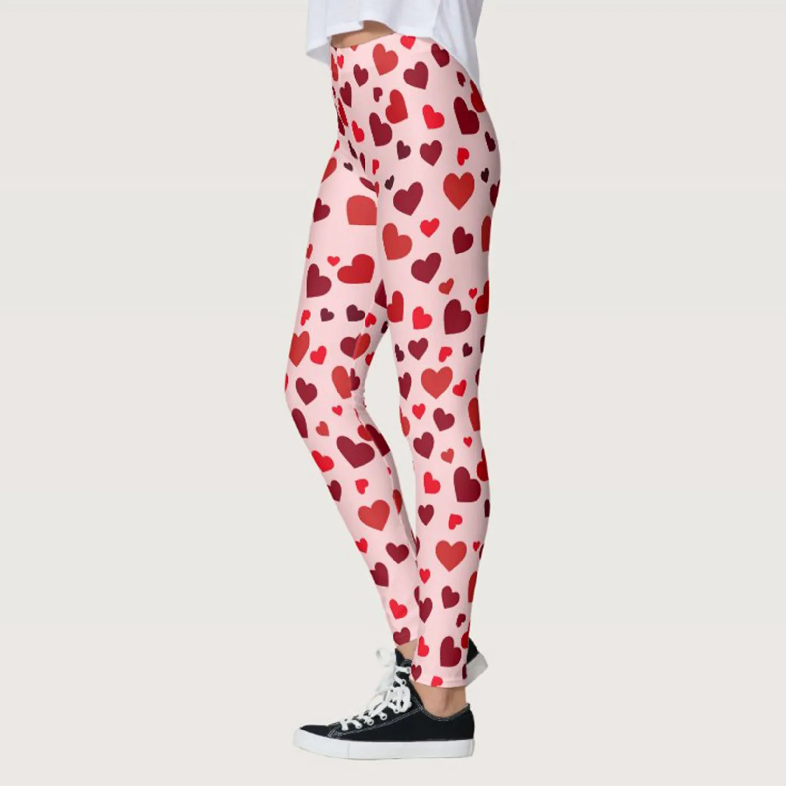 Woman Love Print Valentine Leggings Butt Lift Elastic High Waist Slim Pants Y2k Gym Sports Jogger Pants Female Outwork Bottoms