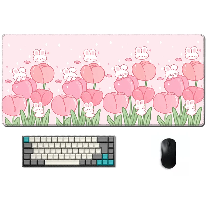 

Kawaii Pink Rabbit Xxl Mouse Pad 900x400 Gamer Keyboard Gaming Mousepad Anime Pc Office Table Mat Desk Protector Desktop Deskmat