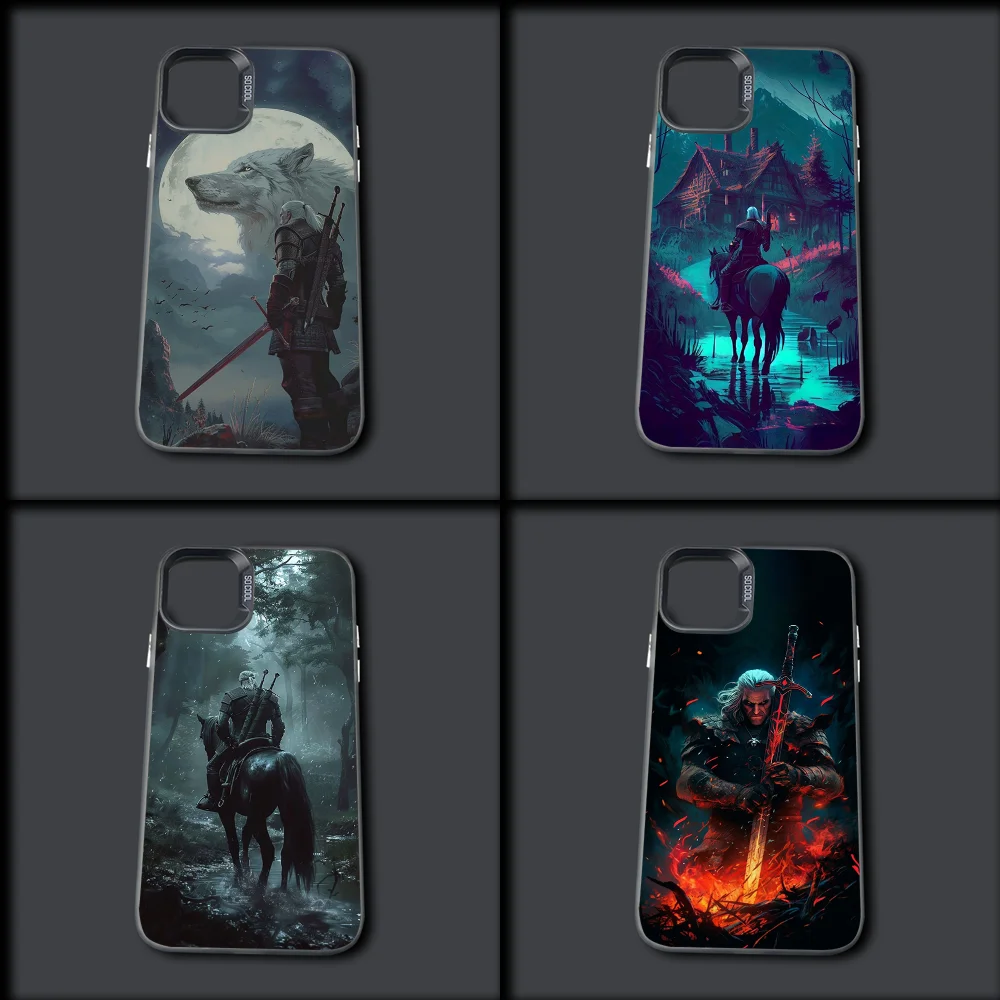 Game T-The Witcher 3 Phone Case For iPhone 16,15,14,13,12,11,Mini,Pro,MAX Gray Drop Matte Shockproof Soft Cover