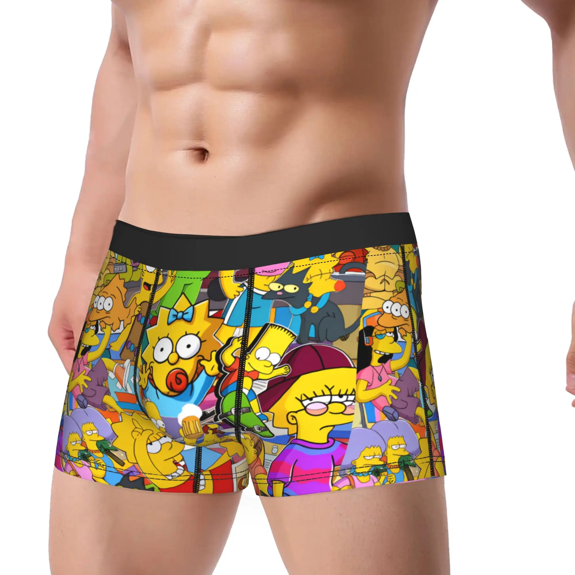 S-Simpsons Family Cartoon Characters Underwear  Comfortable Panties Print Shorts Briefs For Men 3D Pouch Plus Size Boxershorts