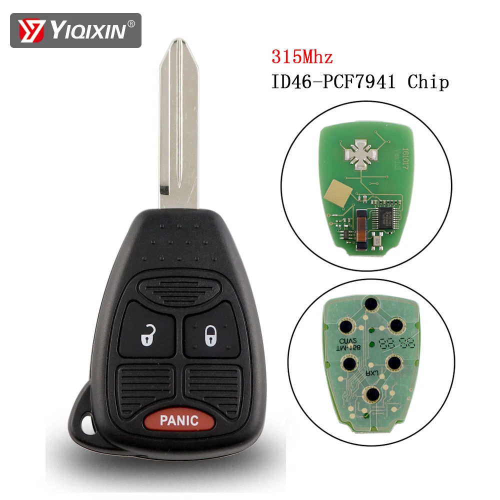YIQIXIN Remote Control Car Key For Chrysler Dodge RAM JEEP Commander Compass Grand Cherokee Liberty 3 Button 315Mhz ID46 PCF7941