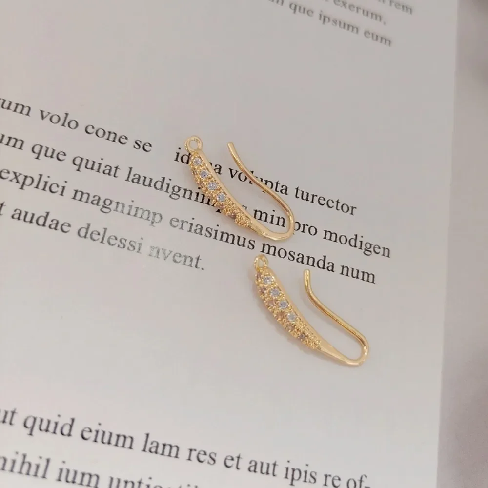 خرز مطلي بالذهب عيار 14 قيراط مرصع بالزركون أقراط بسيطة على شكل كاتربيلر مواد وإكسسوارات ذاتية الصنع #4