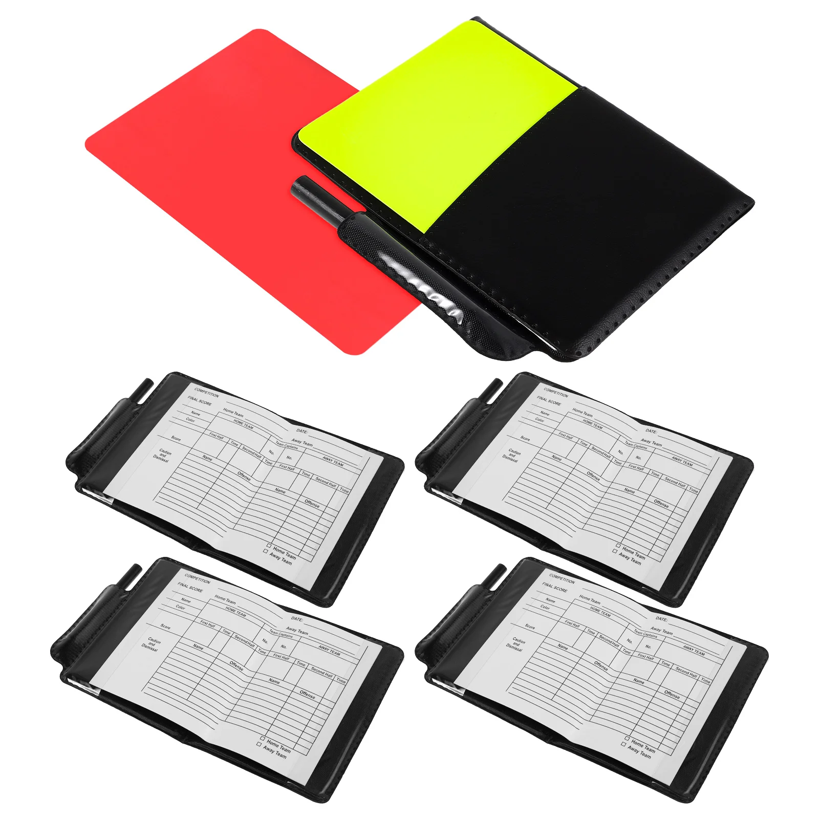 

5 Sets Official Referee Cards Competition Kit Soccer Match Tools Pvc School Football