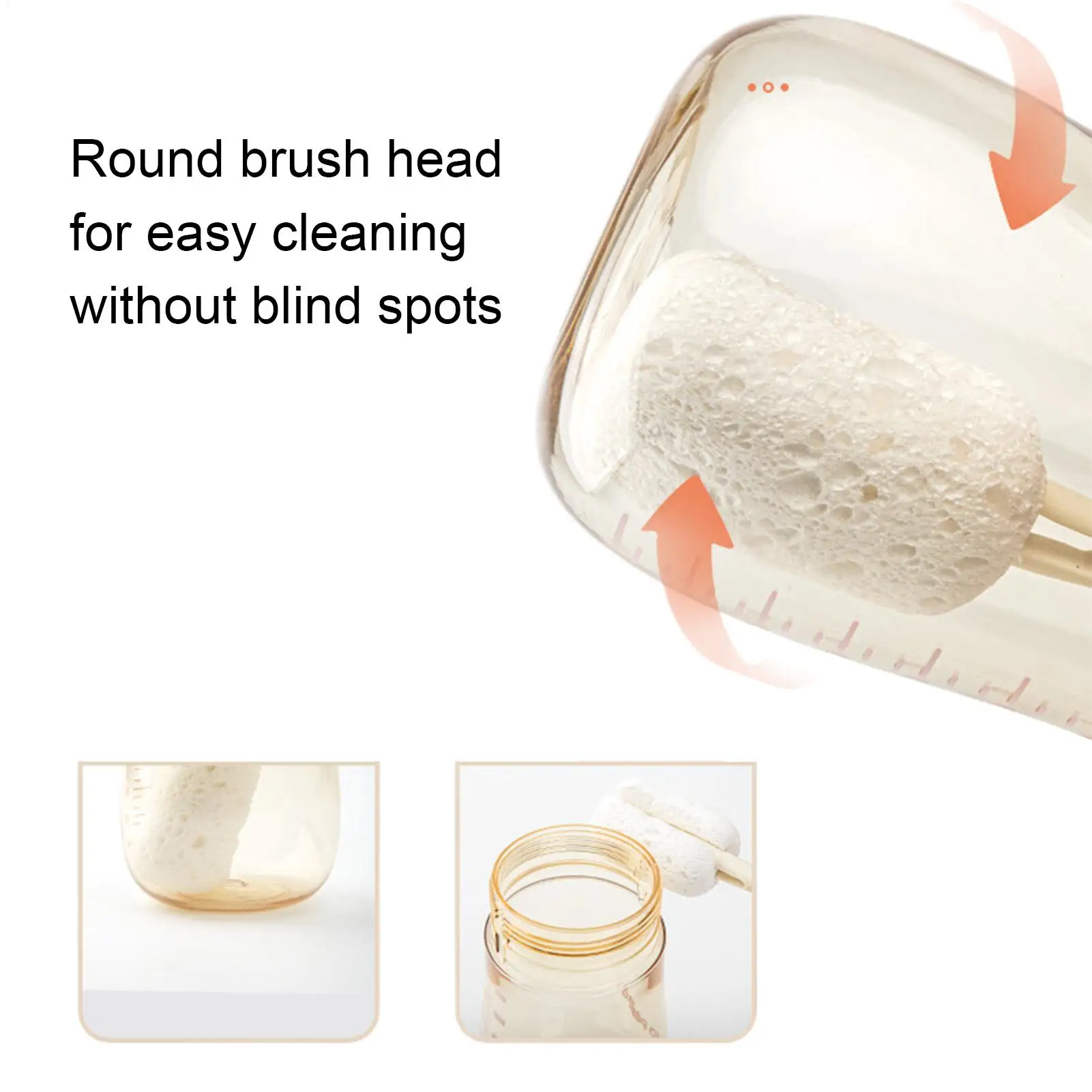 مجموعة فرشاة زجاجات الأطفال مع أكواب موزع الصابون أداة غسيل فرشاة تنظيف زجاجات المياه للأغطية القش الحلمة مضخات الثدي #5