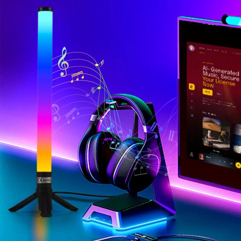 

Rainbow color pickup, ambient light, desktop desk lamp, rhythm light, bedroom environment