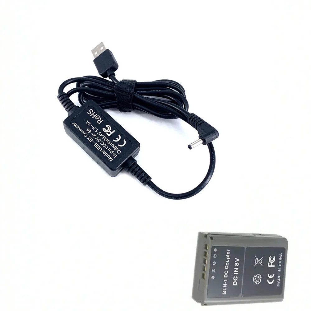 BLN-1 Dummy Battery + USB Adapter Charging Cable for Olympus EM1 E-M5 E-P5 PEN-F M2 Camera Power Bank as PS-BLN1 BLN1