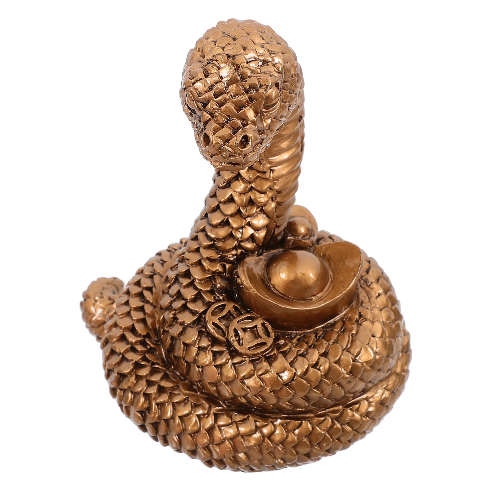 

Yuanbao Snake Ornaments Small Resin Decoration Serpentine Animal Figures Miniature Figurine Lucky Statue Exquisite