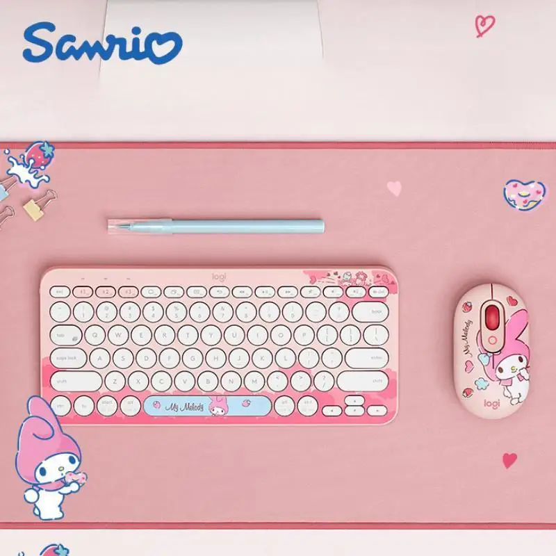 New Sanrio My Melody Logitech Wireless Bluetooth Keyboard Limited Edition Mini Slim Portable Compact Keyboard Birthday Gift