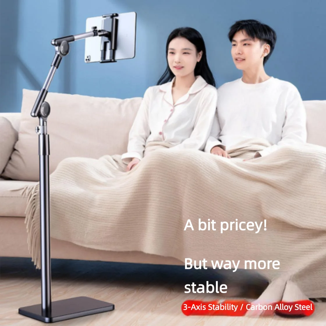Phone Tablet Live Streaming Bed Carbon Steel Metal Telescopic Stand Selfie Turbo Self-Locking Rotatable