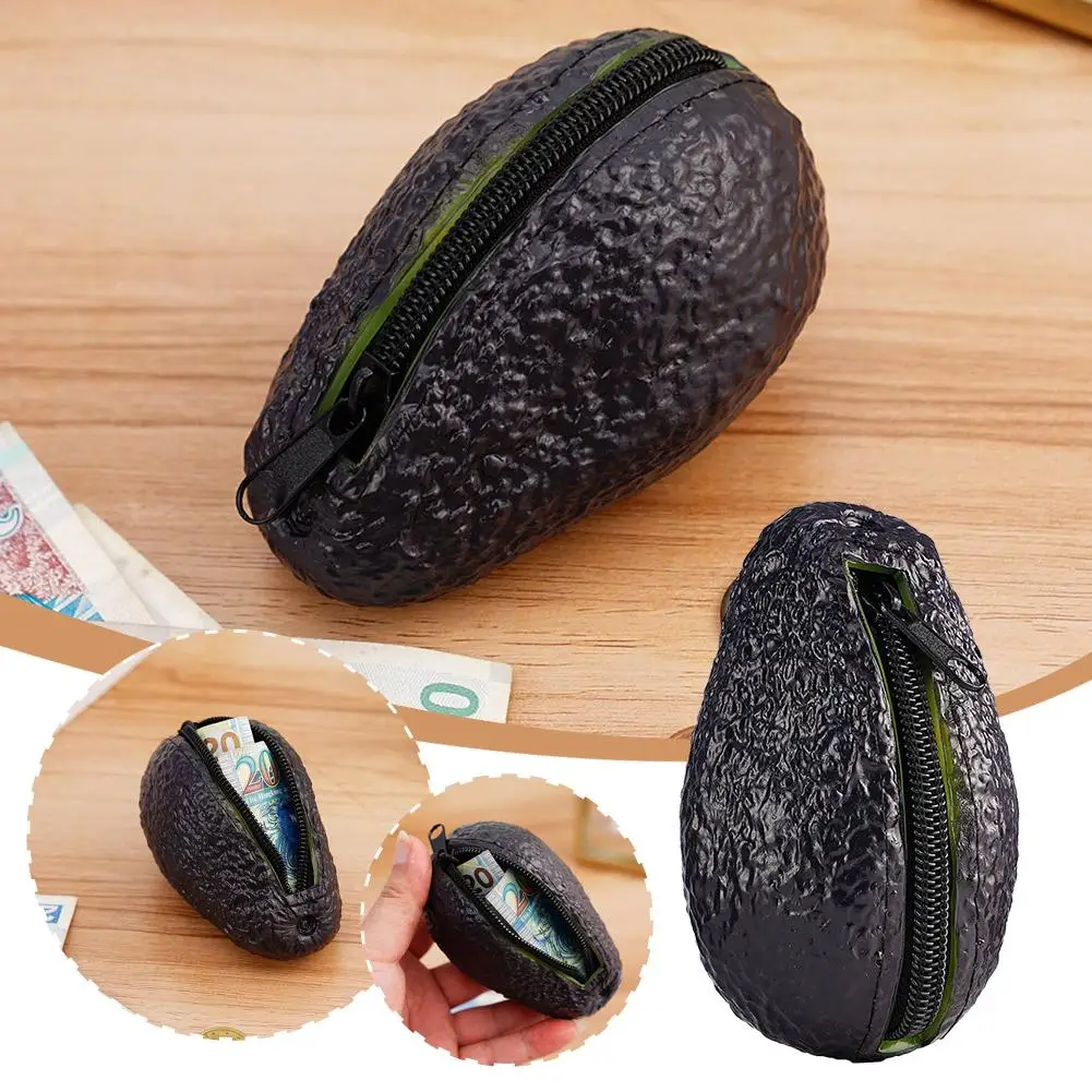 Kreative Avocado-förmige Mini-Geldbörse, Portemonnaie, Tasche, neuartige, tragbare kleine Aufbewahrungstasche, Geld- und Schlüsseltasche, Handgelenktasche für Mädchen