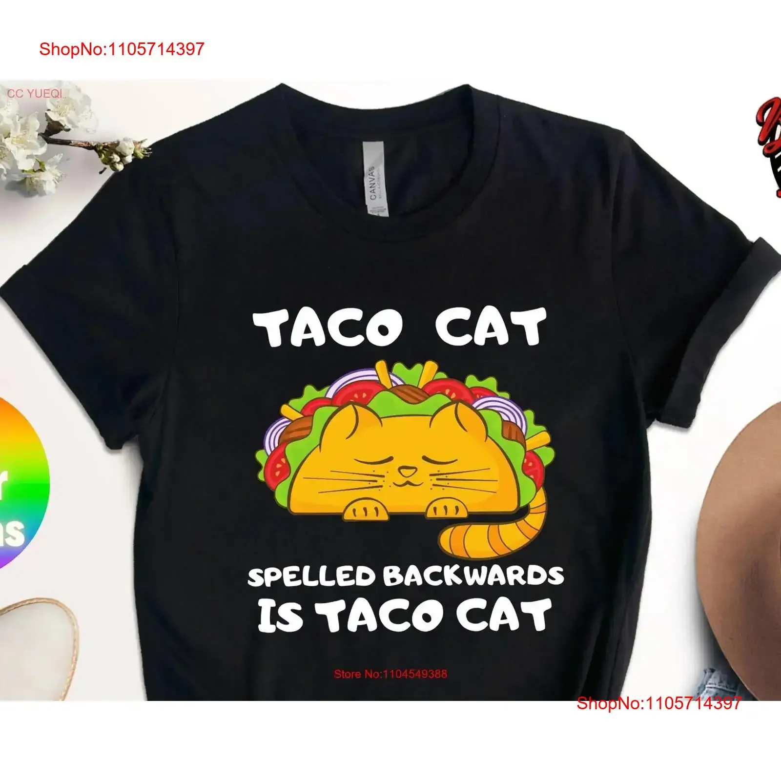 Taco Cat Spelled Backwards Is T Shirt Funny Food For Lovers Mexican Tuesday Tacos Lover vintage Washed Comfortable Slightly