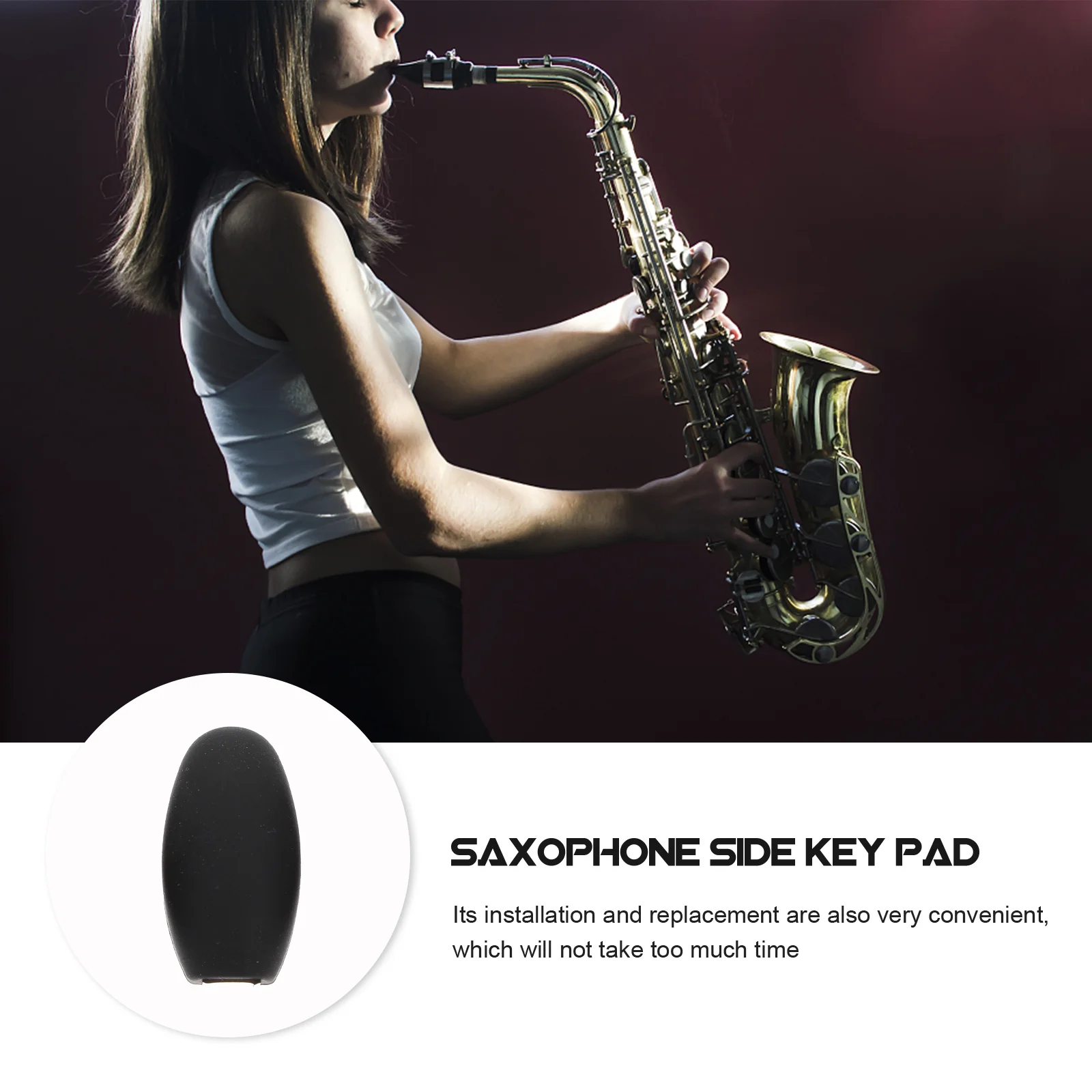 

Tenor Saxophone Side Key Pad Rubber Pads Button Simple Protective Cover Soprano