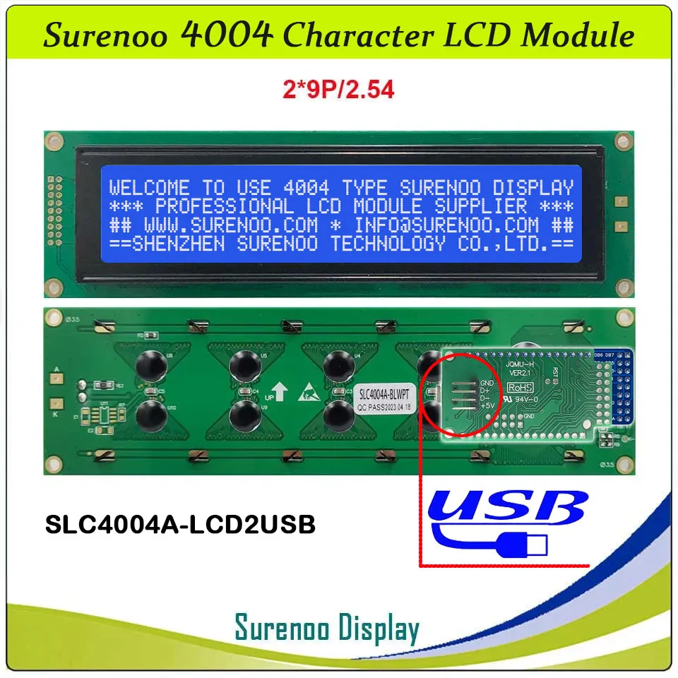 404 40X4 4004 Karakter LCD Module Scherm Panel LCM AIP31066 PCF8574T Seriële IIC I2C USB2LCD LCD2USB LCD Smartie AIDA64