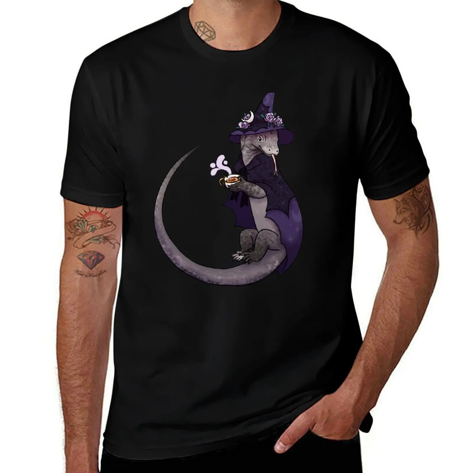 Komodo Dragon Witch T-Shirt Basic Breathable Solid Color T-Shirt