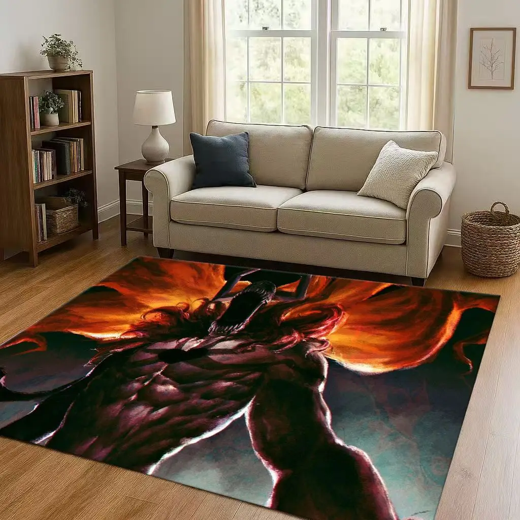 

HD Anime Bleach Kurosaki Ichigo Cartoon Living Room Non-Slip Area Rug Carpet for Bedroom Sofa,Easy Clean Home Decor Doormat Kids