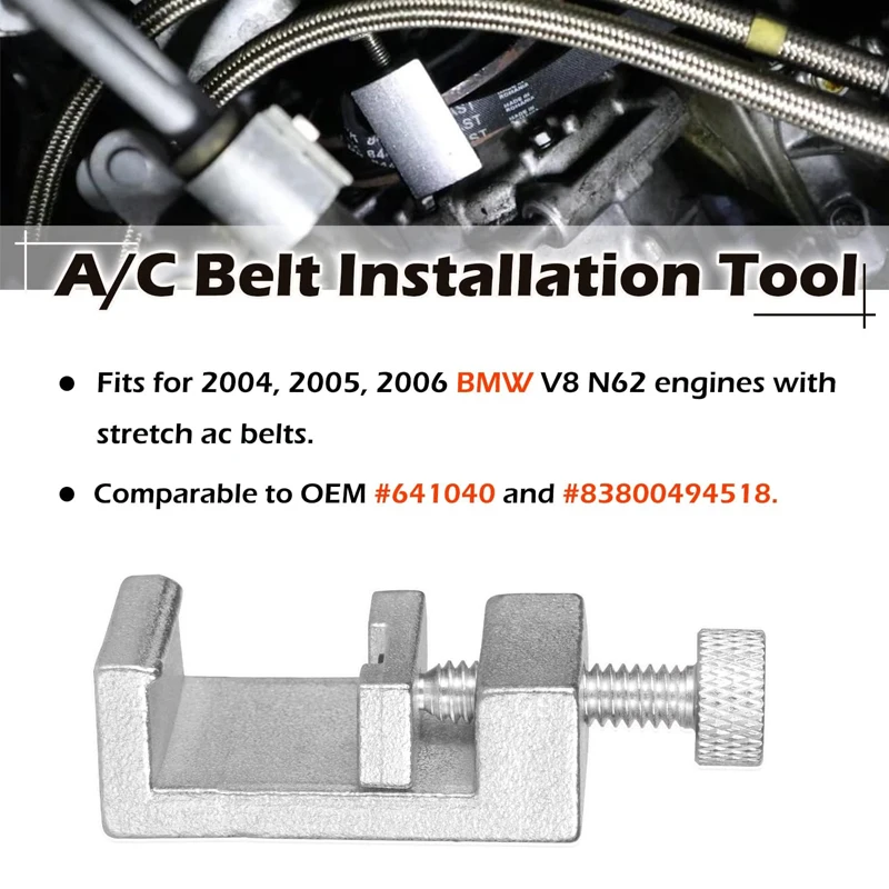 3458, 641040, 8380049451 A/C Belt Installation Tool Fit for BMW V8 N62 W17 Engines, AC Compressor Drive Belt Installation Tool